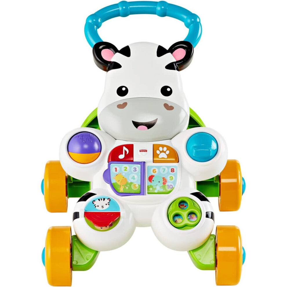 Fisher First Steps Pushable Educational Electronic Toy with Music and Sounds, Suitable for Children from 6 Months Zebra first steps multi-coloured