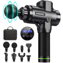 Massage Gun Deep Tissue, ANSGEC 30 Speeds Powerful Percussion Massager, Portable Massage Gun, Fascia Gun Muscle Gun with 8 Heads LCD Display, Handheld