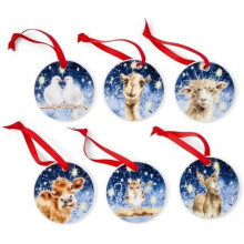Wrendale Nativity Christmas Decorations Set of 6
