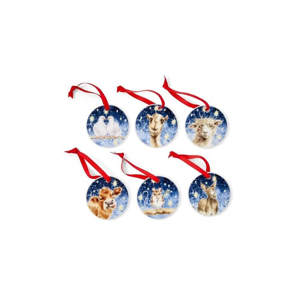 Wrendale Nativity Christmas Decorations Set of 6