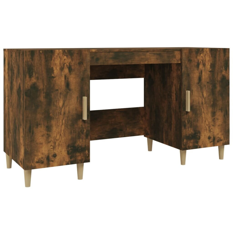 Vidaxl (Smoked Oak) Desk Engineered Wood Office Computer Study Writing Desk Multi Colours