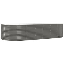vidaXL Hochbeet Grau 291x140x68 cm Verzinkter Stahl