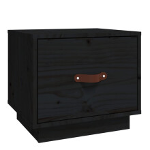 (Black, 1) vidaXL 1/2x Solid Wood Pine Bedside Cabinet End Accent Table Multi Colours
