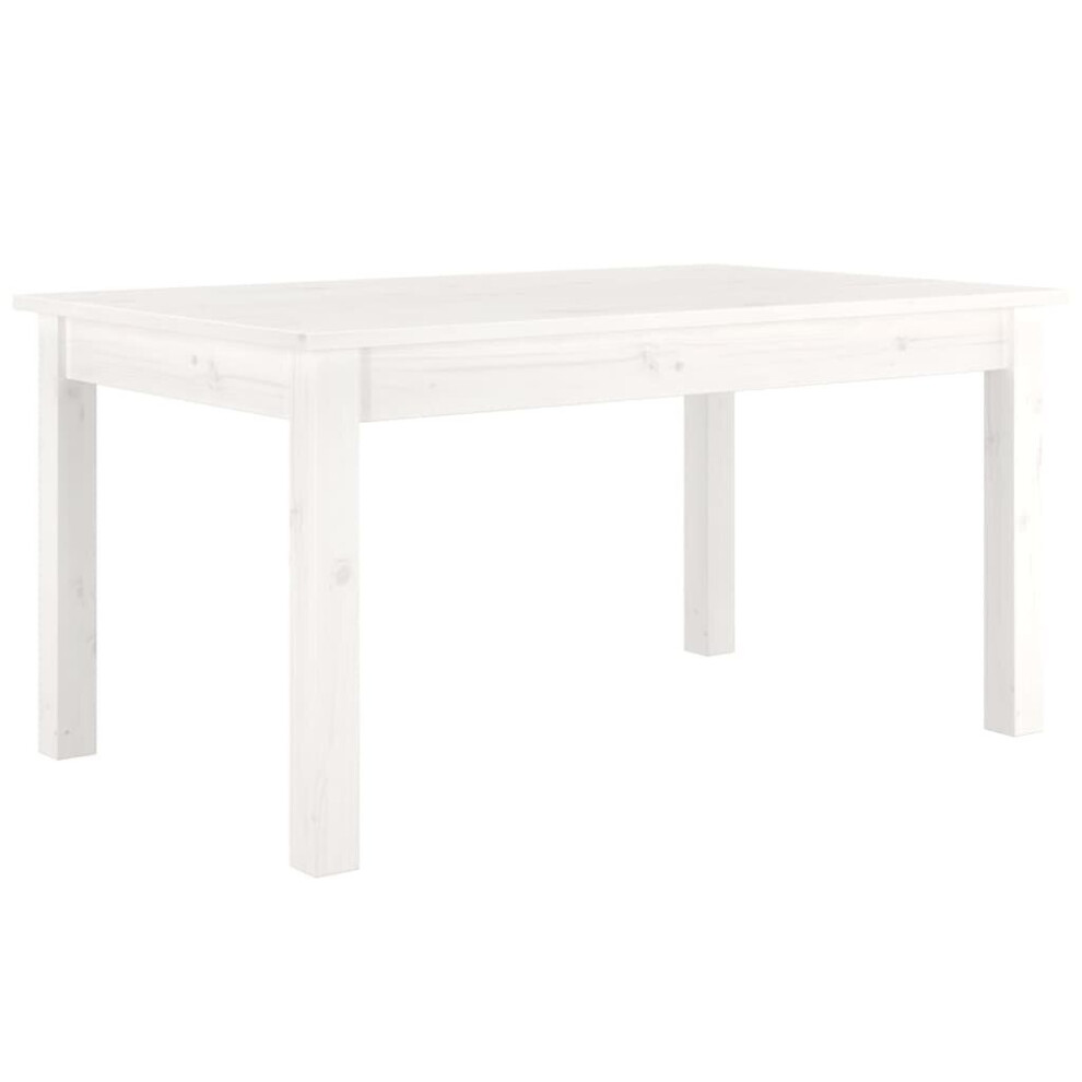 VIDAXL Coffee Table - White - 80x50x40 cm - Solid Pine Wood - Image 2
