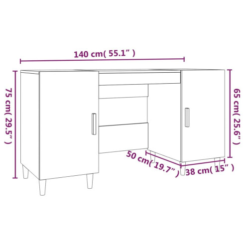 VidaXL (Grey sonoma) vidaXL Desk Engineered Wood Office Computer Study Writing Desk Multi Colours 1