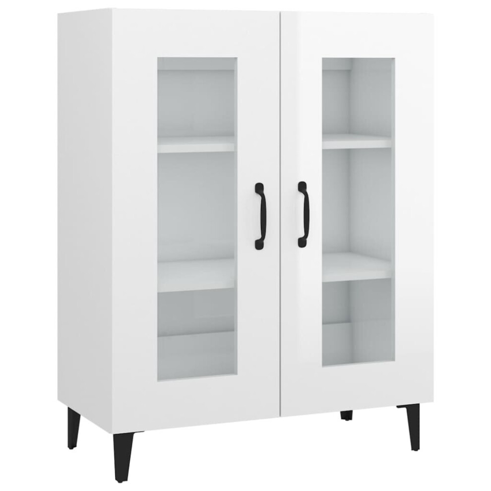 vidaXL Sideboard High Gloss White Engineered Wood Home Organiser Cupboard