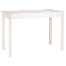 (White, 110 x 55 x 75 cm (L x W x H)) vidaXL Dining Table Kitchen Table Dining Room Dinner Table Solid Wood Pine
