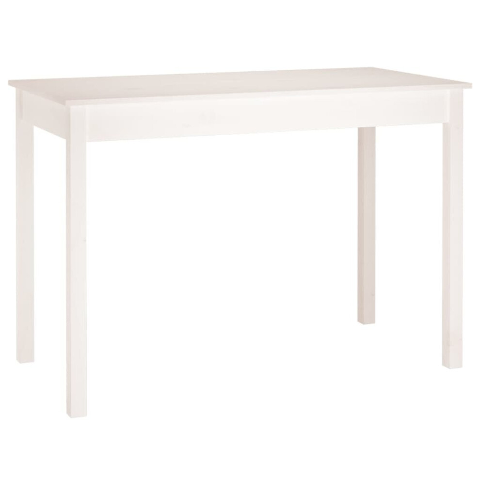 Vidaxl (White, 110 X 55 X 75 Cm (L X W X H)) Dining Table Kitchen Table Dining Room Dinner Table Solid Wood Pine