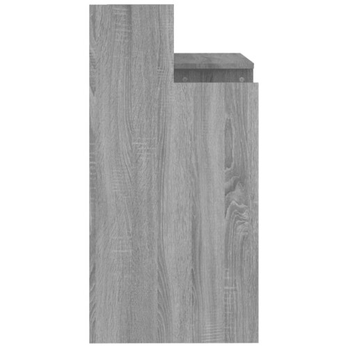 VidaXL (Grey sonoma) vidaXL Desk with LED Lights Computer Table Study Writing Desk Engineered Wood 2