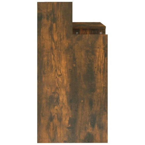 VidaXL (Smoked oak) vidaXL Desk with LED Lights Computer Table Study Writing Desk Engineered Wood 1