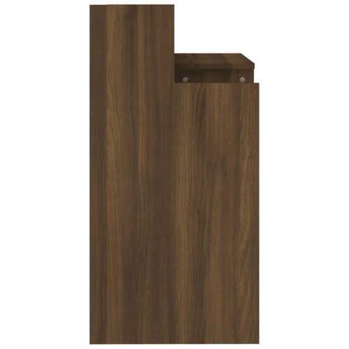 VidaXL (Brown oak) vidaXL Desk with LED Lights Computer Table Study Writing Desk Engineered Wood 2