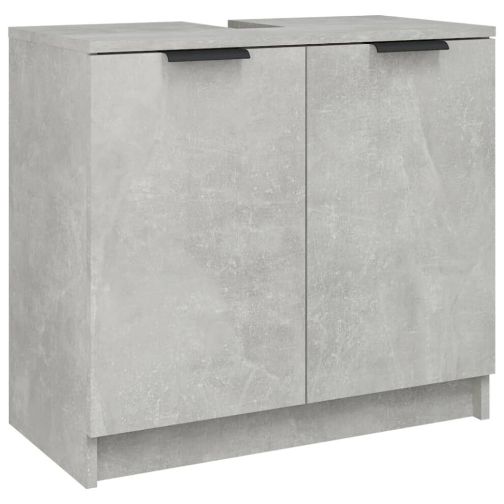 vidaXL Bathroom Cabinet Concrete Grey Engineered Wood Toilet Cabinet Cupboard