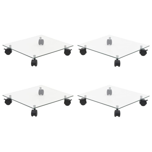 VidaXL vidaXL Pflanzenroller 4 Stk. 35x35 cm Hartglas Quadratisch