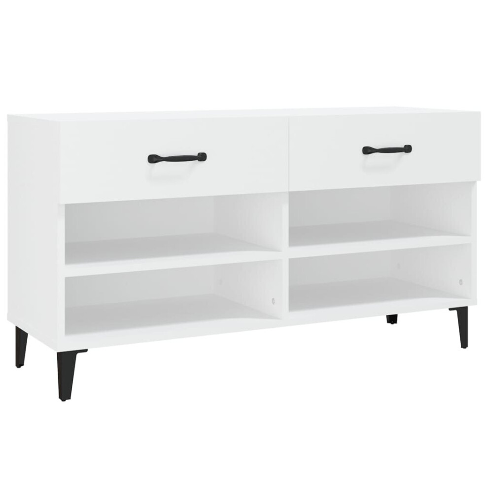 Vidaxl Shoe Cabinet White Engineered Wood Hallway Shoe Storage Rack Cupboard