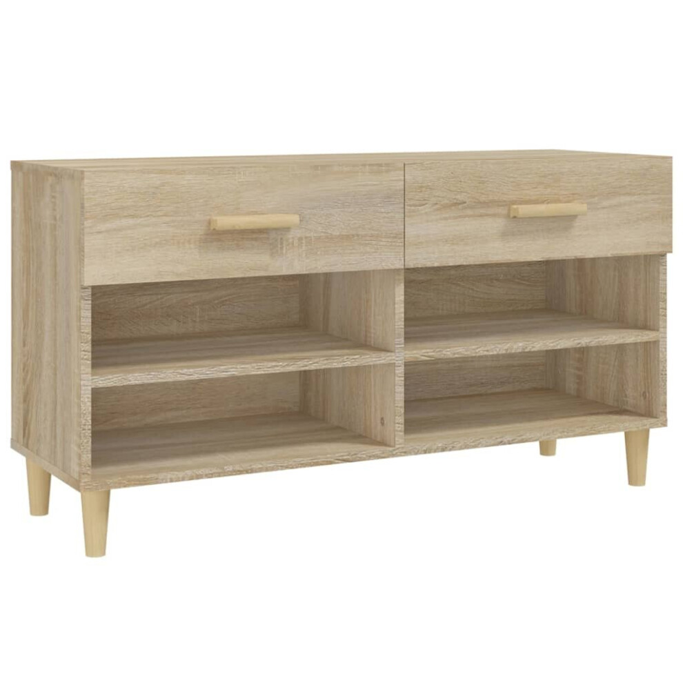 Vidaxl Shoe Cabinet Sonoma Oak Engineered Wood Hallway Shoe Storage Cupboard