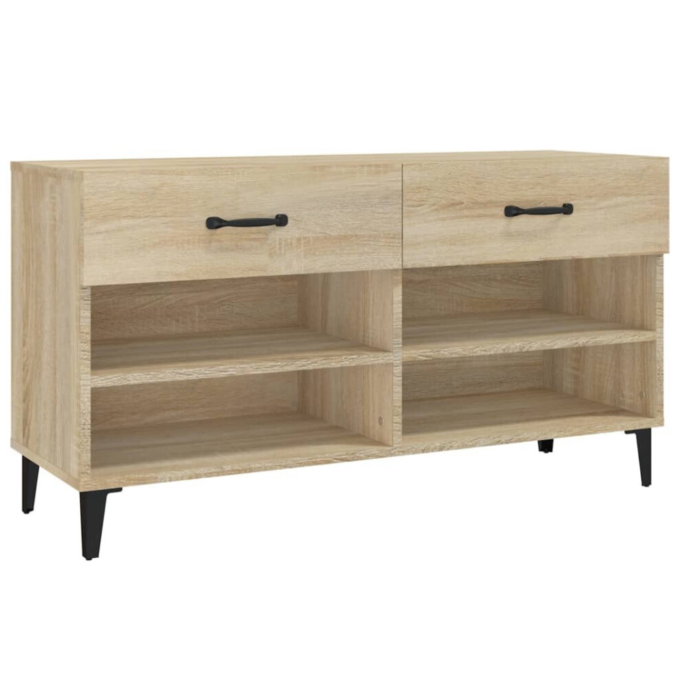 Vidaxl Shoe Cabinet Sonoma Oak Engineered Wood Hallway Shoe Storage Cupboard