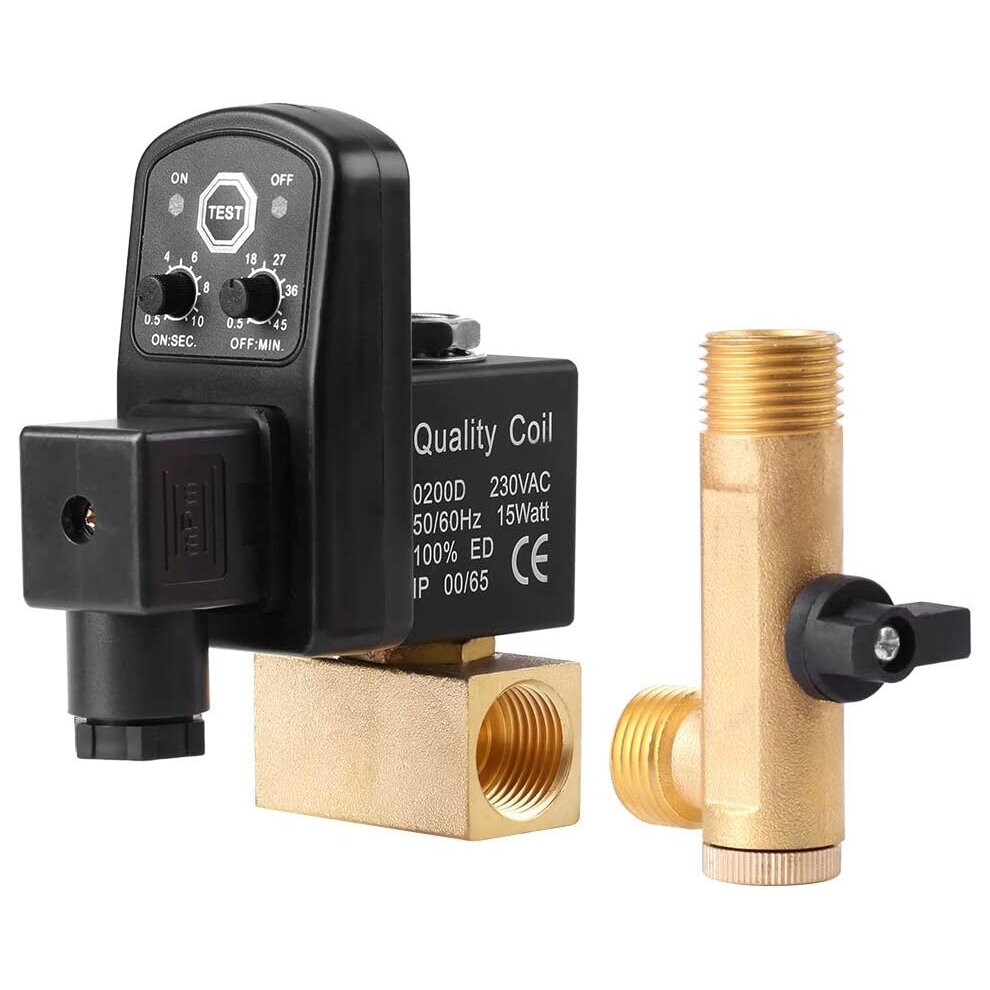 G1/2 Dn15 110V 230V Automatic Timed Water Tank Electronic Timed Drain Valve For Air Compressor Condensate Management(230V) 798382675038