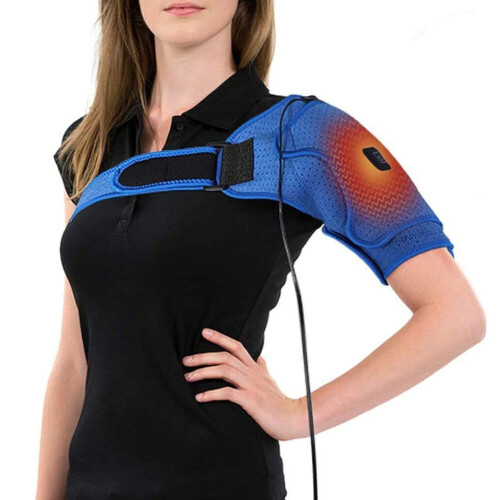 Electric Heated Shoulder Support Brace Pad Wrap Massage Rechargeable 1