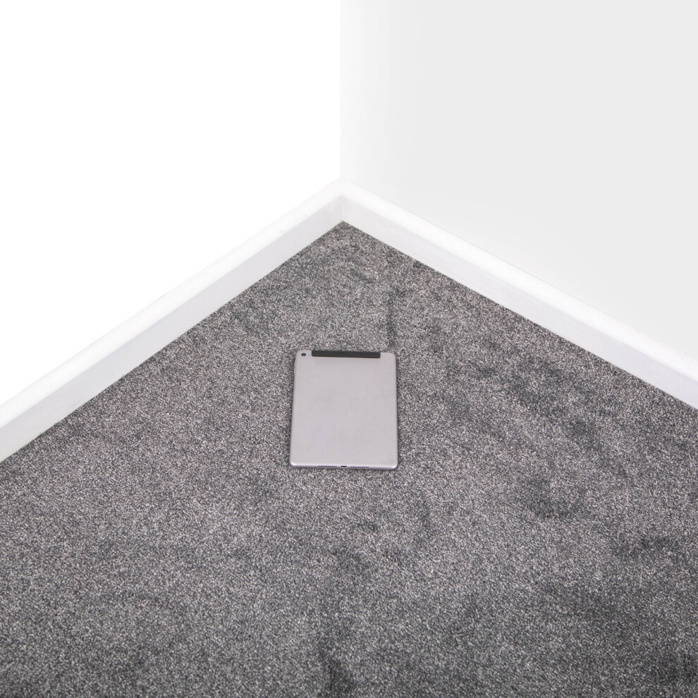 (11M X 4M Width) Grey Espresso Shade Soft Twist Carpet 5056524025543