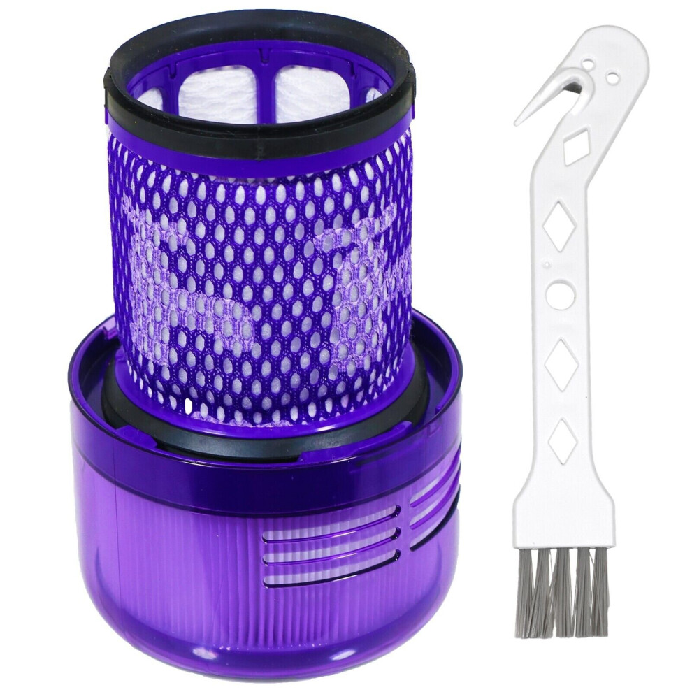 Dyson V12 Sv20 Sv30 Detect Slim Hepa Vacuum Filter Washable Reusable 971517-01 + Cleaning / Dusting Brush