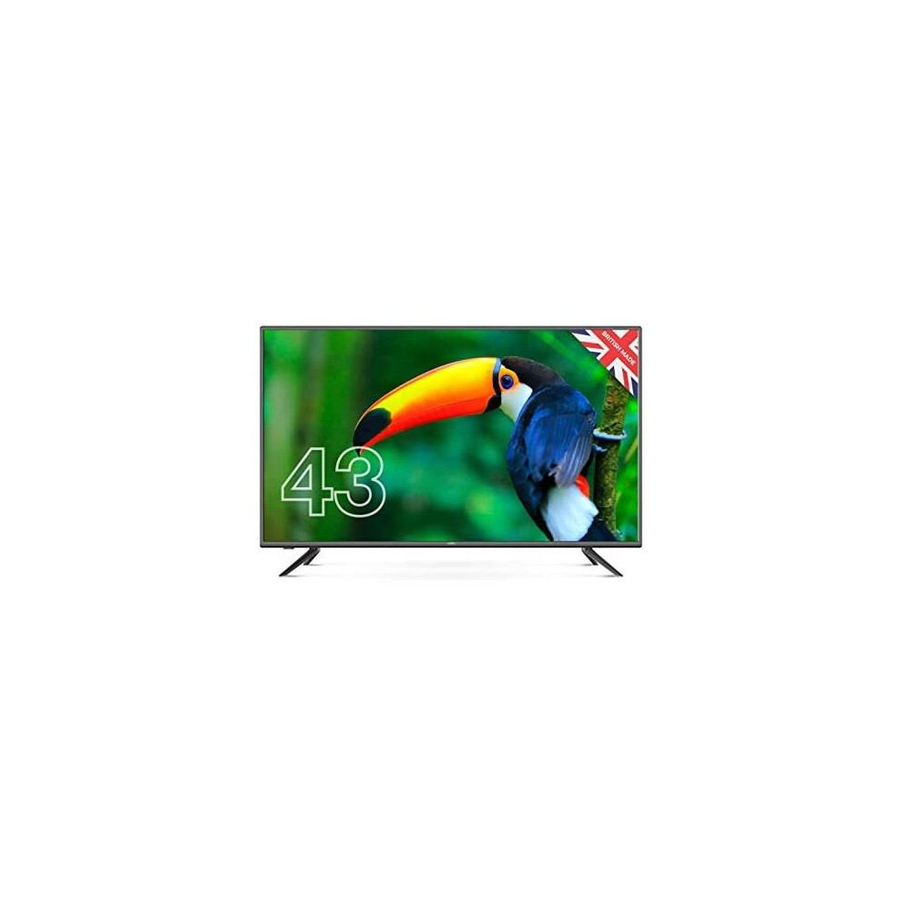 Cello ZBVD02334 43 inch Full HD LED TV with built-in Freeview HD 3 x HDMI USB 2.0 UK Made Black