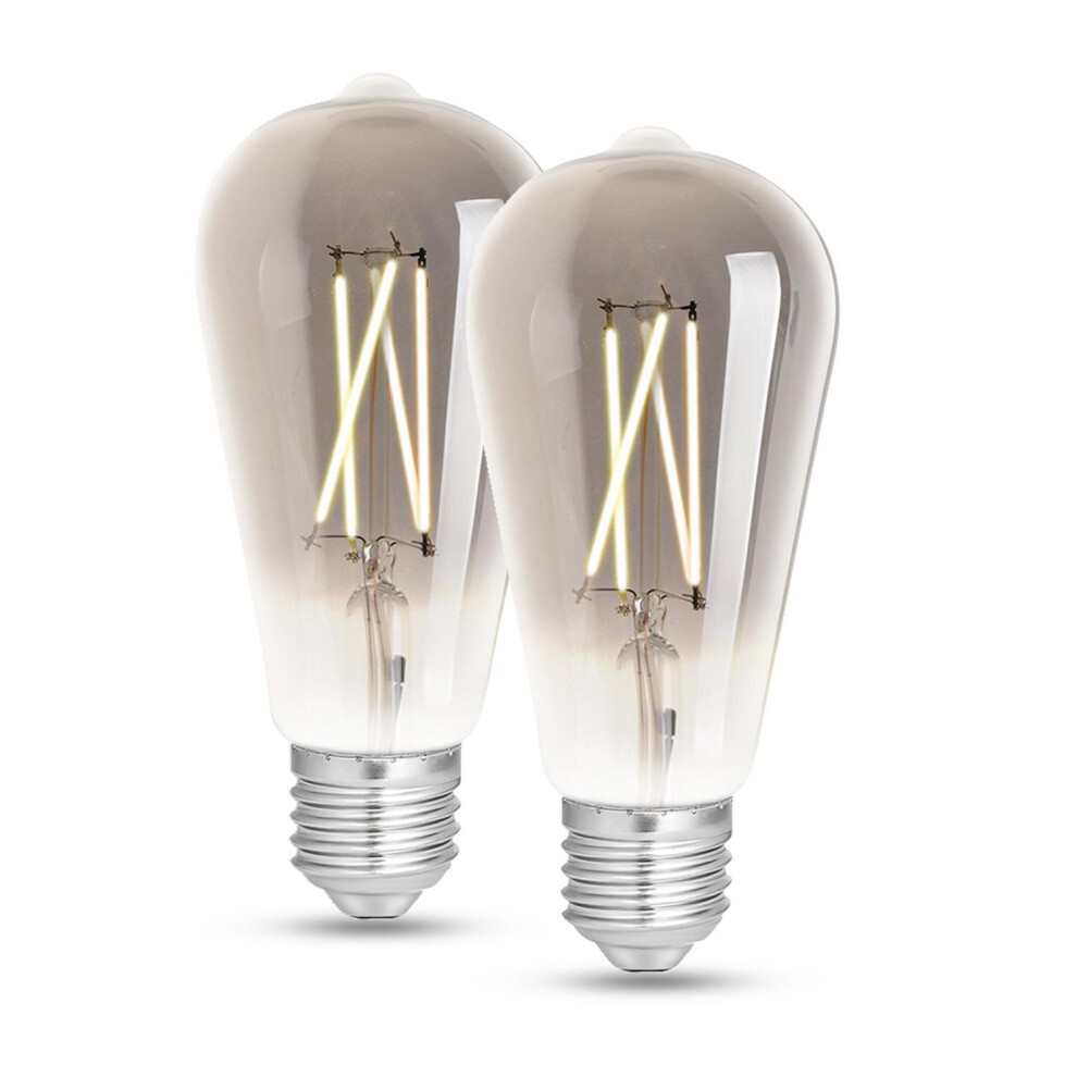 4lite WiZ Connected LED ST64 Filament Bulb ES(E27) Tuneable White, 2pk