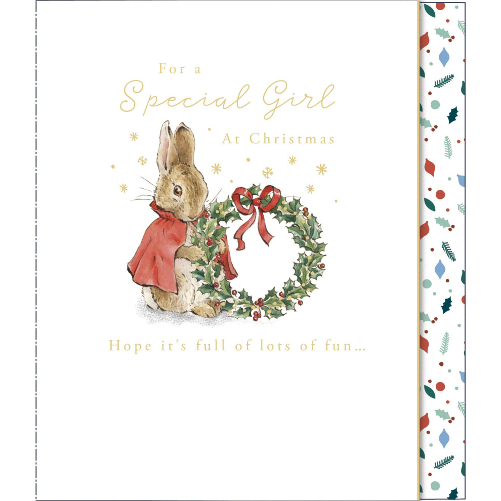 Peter Rabbit For A Special Girl Cute Christmas Card Xmas Greeting Cards