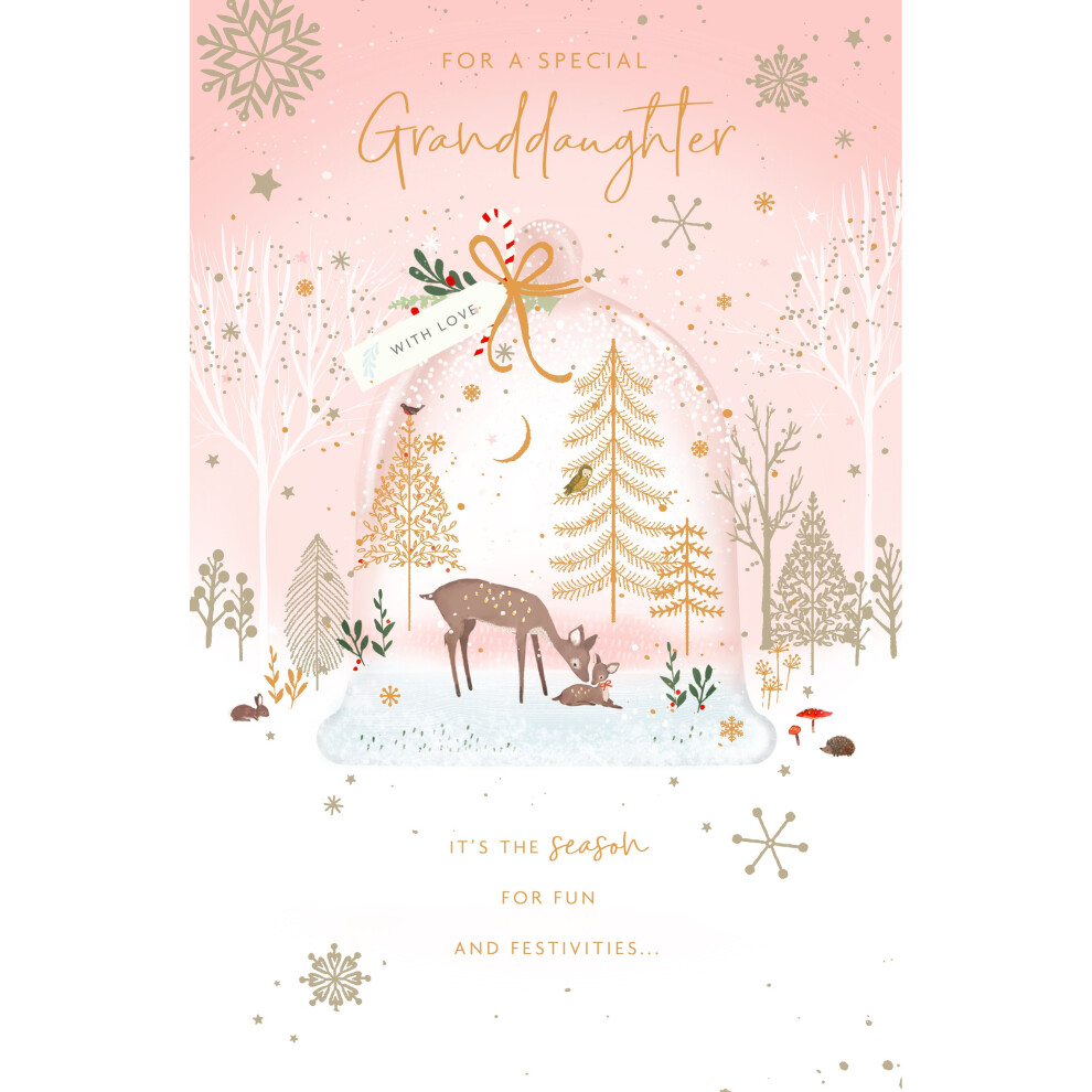 For A Special Granddaughter Gold Foiled Christmas Card Xmas Greeting Cards