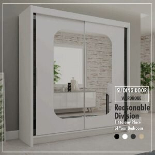 (White , 203cm) Marika Sliding Wardrobe LED Light 1