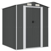 (192 x 191 x 223 cm (L x W x H)) vidaXL Garden Shed Galvanised Steel Outdoor Tool Storage Patio Lawn Tool Shed