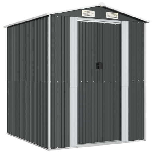 (192 x 191 x 223 cm (L x W x H)) vidaXL Garden Shed Galvanised Steel Outdoor Tool Storage Patio Lawn Tool Shed