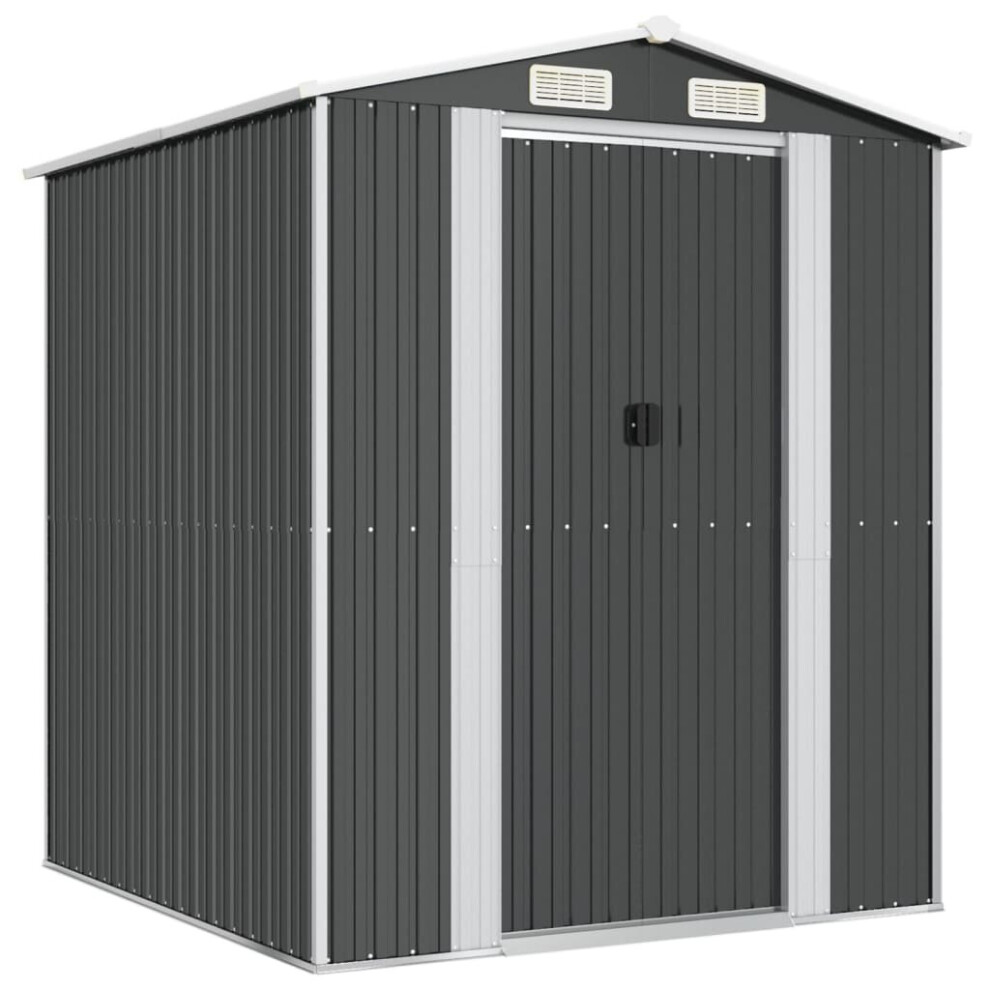 (192 x 191 x 223 cm (L x W x H)) vidaXL Garden Shed Galvanised Steel Outdoor Tool Storage Patio Lawn Tool Shed