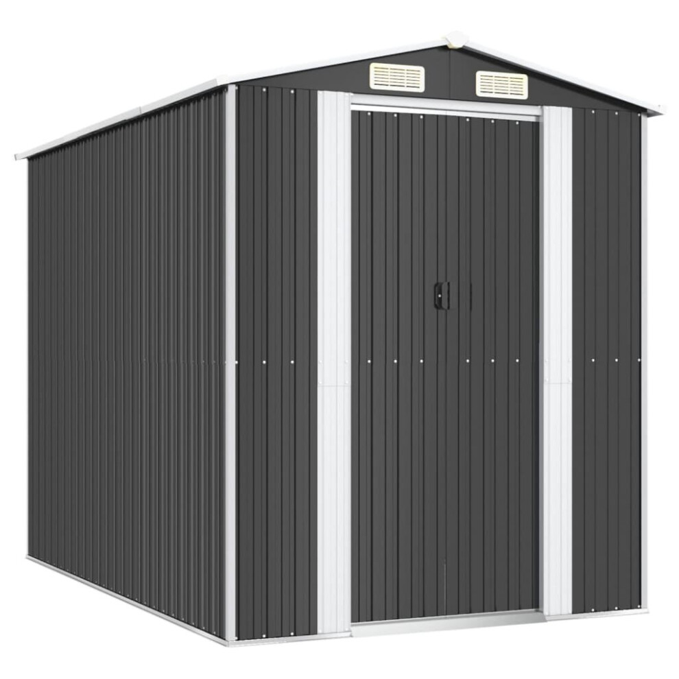 Vidaxl (192 X 274 X 223 Cm (L X W X H)) Garden Shed Galvanised Steel Outdoor Tool Storage Patio Lawn Tool Shed