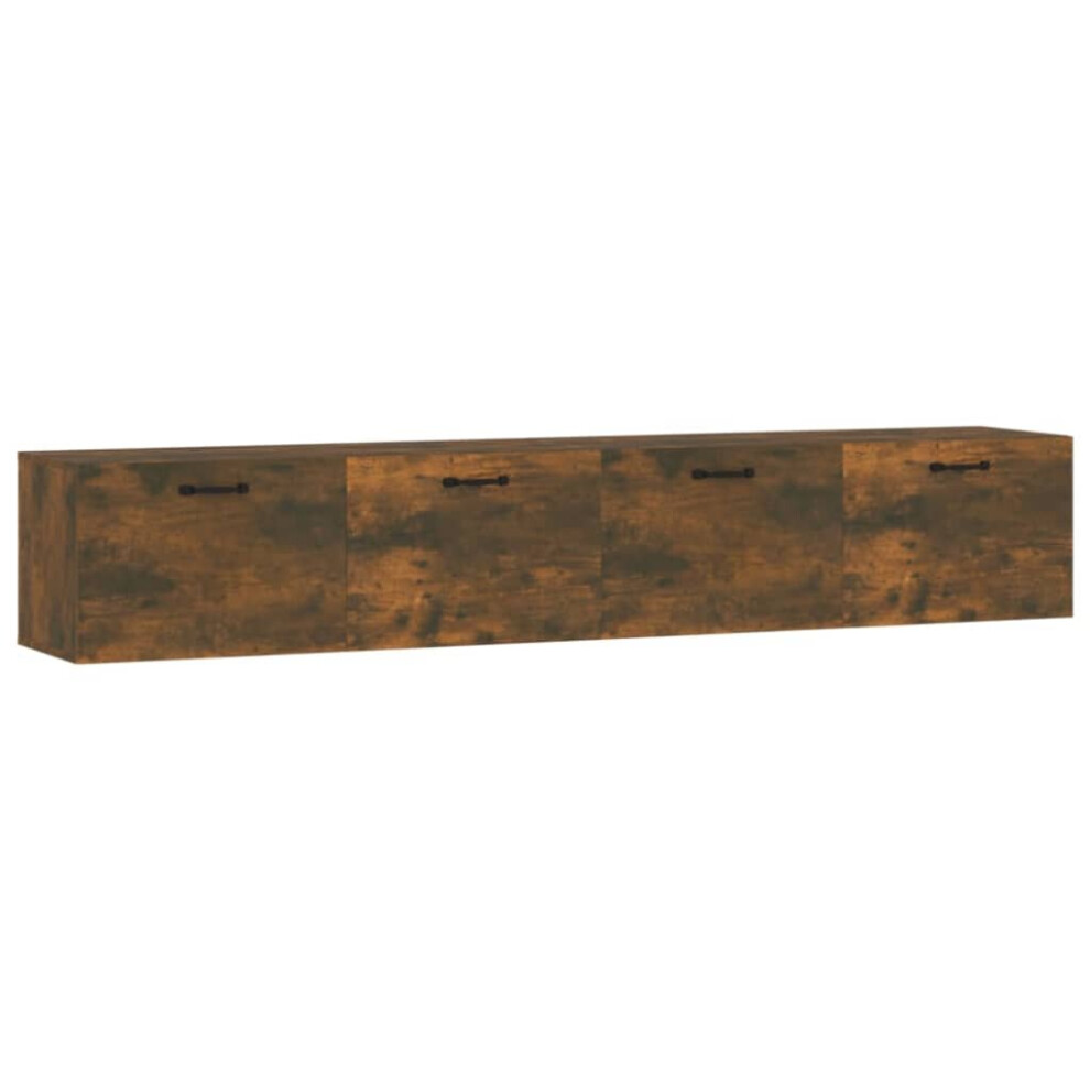 Vidaxl (Smoked Oak, 100 X 36.5 X 35 Cm (W X D X H)) 2X Wall Cabinets Engineered Wood Storage Cabinet Multi Colours/Sizes