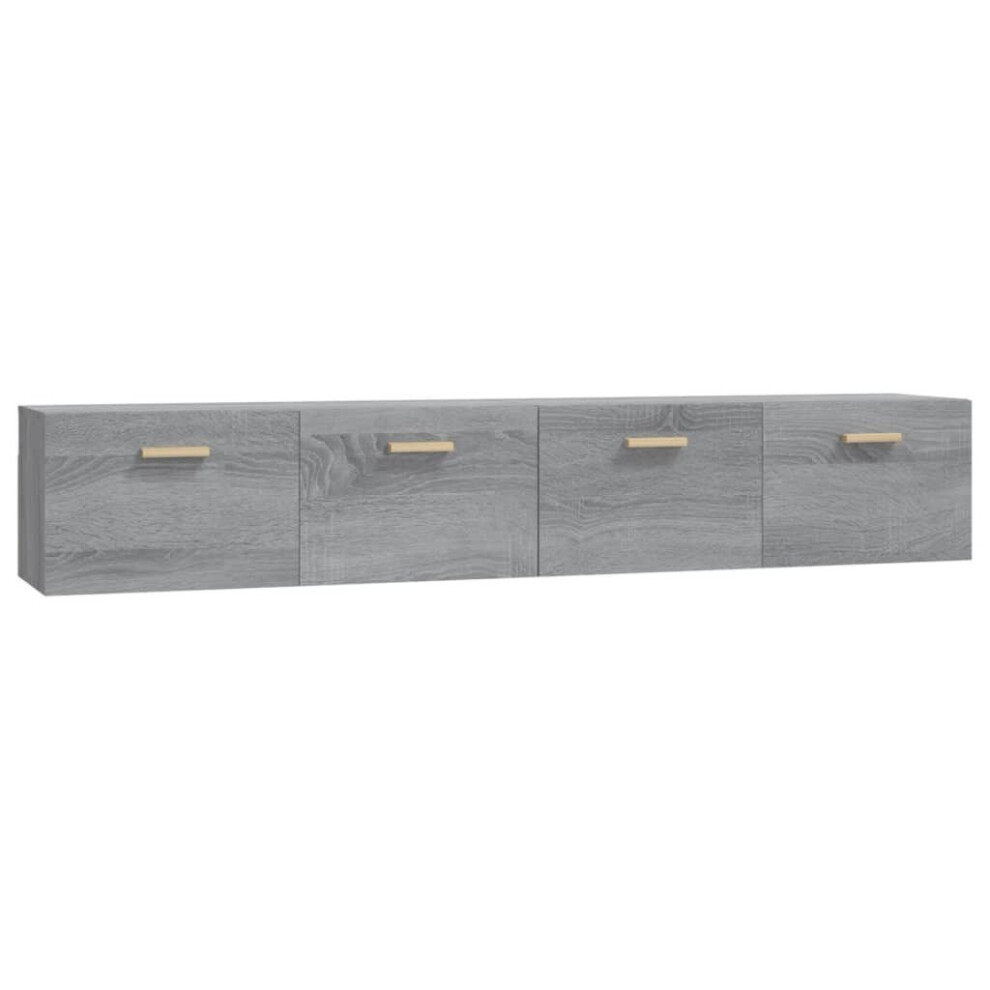 (Grey sonoma, 100 x 36.5 x 35 cm (W x D x H)) vidaXL 2x Wall Cabinets Engineered Wood Storage Cabinet Multi Colours/Sizes