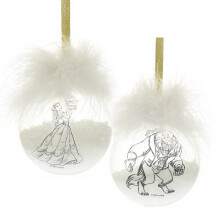 Christmas Baubles Disney Beauty & Beast 2 Set Hanging Tree Decorations