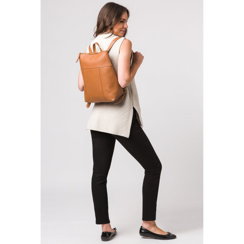 'Hastings' Saddle Tan Vegetable-Tanned Leather Backpack 2