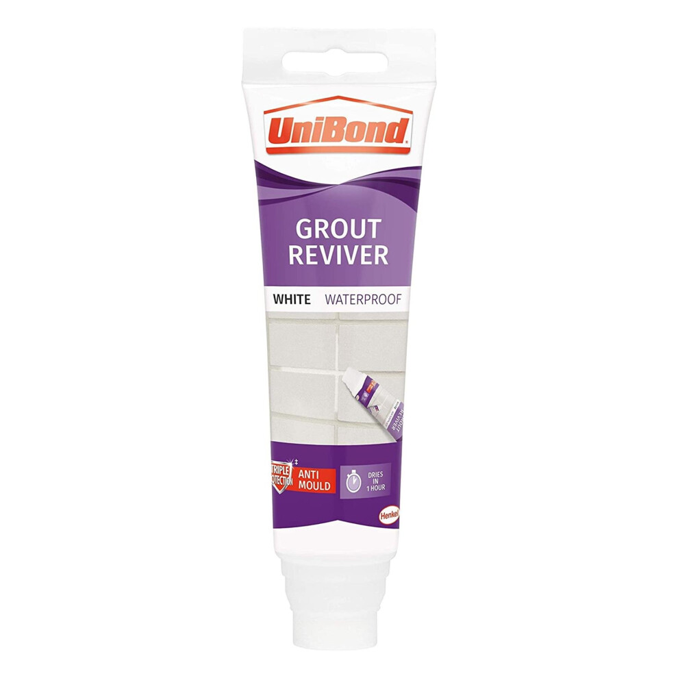 UniBond Waterproof Tile Grout Reviver Whitener for Bathrooms & Kitchen