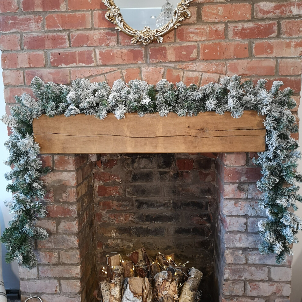 Samuel Alexander 30 X 270Cm 9Ft Kaemingk Luxury Christmas Imperial Garland Snowflocked Green