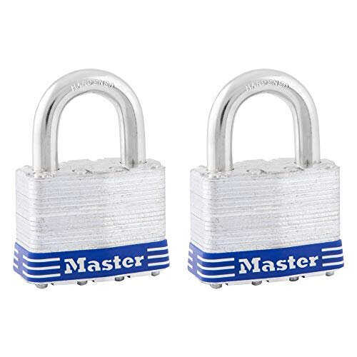 Master Lock Master Lock 5T Κλειδαριά Εξωτερικού με Κλειδί, 2 Πακέτο Ιδίου Κλειδιού, Ασημί