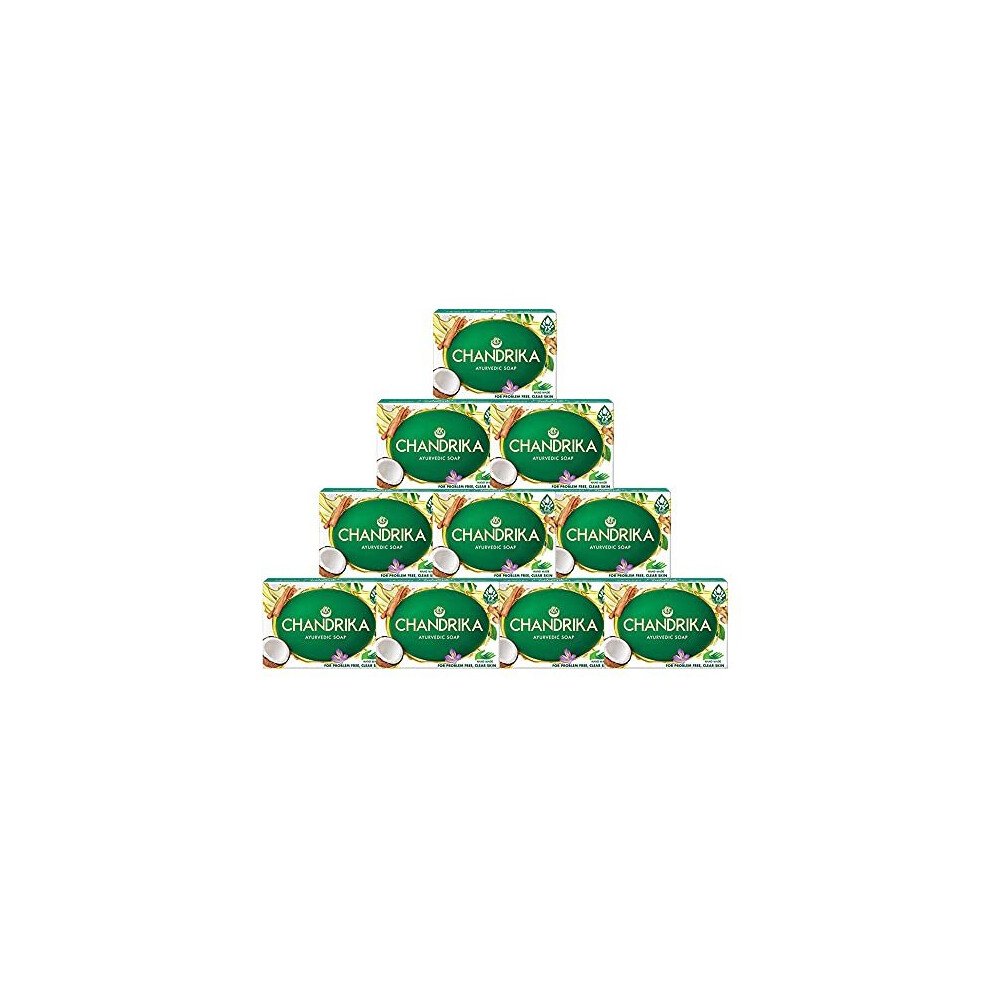 Chandrika Bath Soap Ayurvedic - 75 Grams, 10 Pack