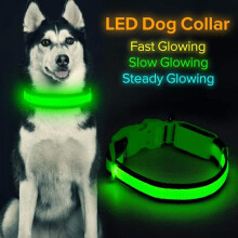 Led Dog Collar, Usb Rechargeable Light Up Dog Collar Lights, Adjustable Comfortable Soft Mesh Safety Dog Collar For Small, Medium, Dogsgreenmedium