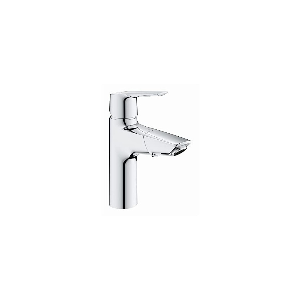 GROHE QUICKFIX Start - Basin Mixer Tap with Pull-Out Spout (Metal Lever, Magnetic Docking, Smooth Body, Click-Clack Push Waste Set, Water Sa