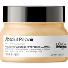 LOREAL PROFESSIONNEL ABSOLUT REPAIR GOLD INSTANT MASK 250ML – Deep Repair for Damaged Medium to Thick Hair, Instant Shine