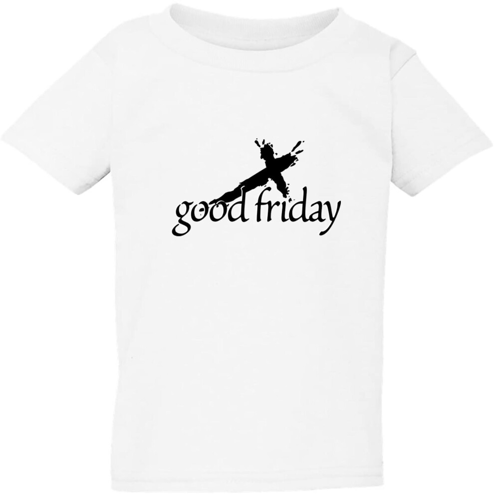 (White, Medium / 3T / 2-3 YO) Easter Good Friday Unique Jesus Christian God Cross Boys Girls T Shirt Tee Top