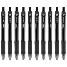 Zebra - Sarasa Rollerball de tinta em gel de Sarasa - secagem r  pida - 0,7mm - preto - pacote de 10