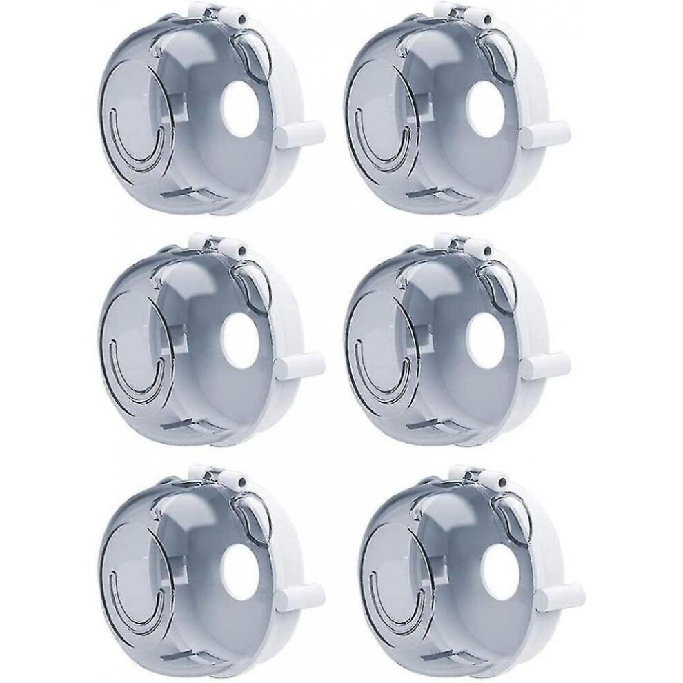 6Pcs Kitchen Gas Stove Knob Covers, Oven Knob Protector, Locks For Child Protection (White) White Hkhbjs