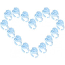 100pcs Disposable Glue Rings For Lashes Smart Glue Ring Cup,lash Glue Rings Fanning Blossom Cups For Eyelash Extensions (blue)