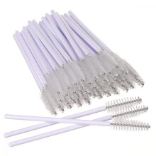 100 Pcs Disposable Eyelash Brushes Mascara Brushes Eye Lash Eyebrow Applicator Cosmetic Makeup Brush Tool Kits (white)