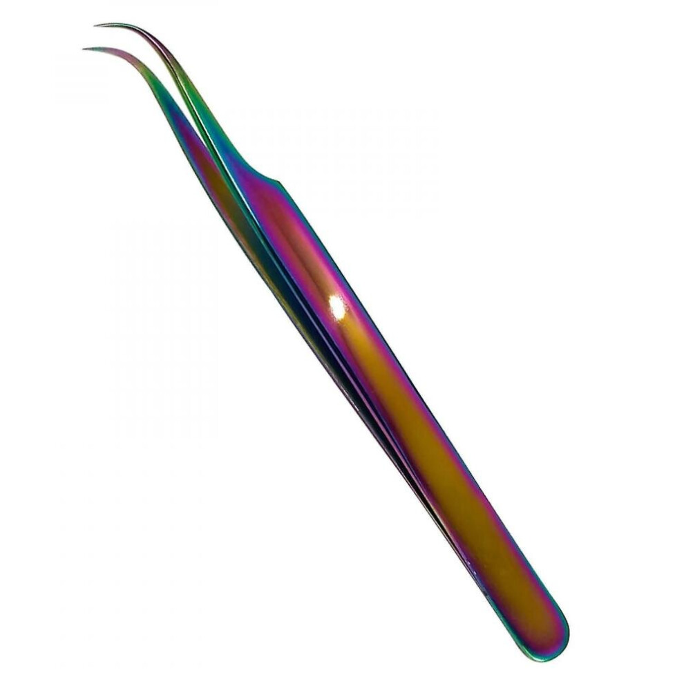 Hkhbjs Professional Eyelash Extension Isolating Rainbow Curved Tweezers